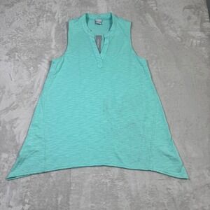 NWT Chicos‎ Women's Tunic Tank Top Cotton Slub Knit M 8-10 Sleeveless Oasis Aqua